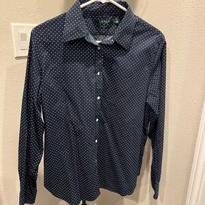 Navy Polka Dot Women's Shirt